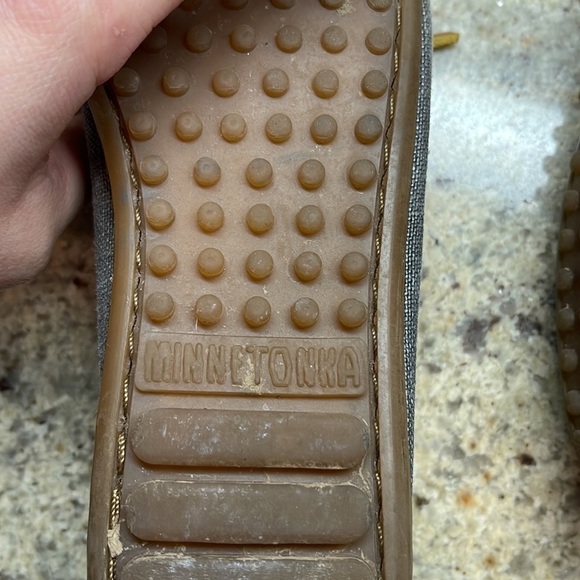 MINNETONKA canvas gray boat shoes size 7 - Picture 9 of 11